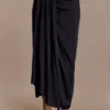 Falda midi de seda Zendaya – Negro Falda midi de seda Zendaya – Negro