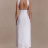 Falda midi drapeada de lino Talia – Blanca Falda midi drapeada de lino Talia – Blanca