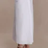 Falda midi drapeada de lino Talia – Blanca Falda midi drapeada de lino Talia – Blanca
