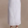 Falda midi drapeada de lino Talia – Blanca Falda midi drapeada de lino Talia – Blanca