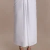 Falda midi drapeada de lino Talia – Blanca Falda midi drapeada de lino Talia – Blanca