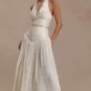 Falda midi fruncida Makena – Blanco ópalo Falda midi fruncida Makena – Blanco ópalo