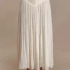 Falda midi fruncida Makena – Blanco ópalo Falda midi fruncida Makena – Blanco ópalo