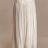 Falda midi fruncida Makena – Blanco ópalo Falda midi fruncida Makena – Blanco ópalo