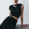 Falda midi Haven Slinky Twist – Negro Falda midi Haven Slinky Twist – Negro