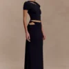 Falda midi Haven Slinky Twist – Negro Falda midi Haven Slinky Twist – Negro