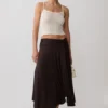 Falda midi Luu Slinky – Chocolate oscuro Falda midi Luu Slinky – Chocolate oscuro