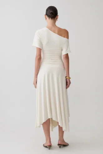 Falda midi Luu Slinky – Marfil