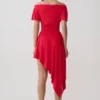 Falda midi Talise de modal tipo pañuelo – Rojo Falda midi Talise de modal tipo pañuelo – Rojo