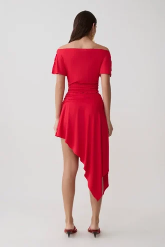 Falda midi Talise de modal tipo pañuelo – Rojo
