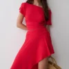 Falda midi Talise de modal tipo pañuelo – Rojo Falda midi Talise de modal tipo pañuelo – Rojo