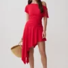 Falda midi Talise de modal tipo pañuelo – Rojo Falda midi Talise de modal tipo pañuelo – Rojo
