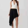 Falda midi tipo pañuelo de modal Talise – Negro Falda midi tipo pañuelo de modal Talise – Negro