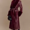 Gabardina Bec de piel sintética con pelo sintético – Rojo cereza Gabardina Bec de piel sintética con pelo sintético – Rojo cereza