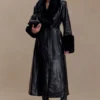 Gabardina de imitación de cuero Bec con pelo sintético – Negro Gabardina de imitación de cuero Bec con pelo sintético – Negro