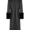 Gabardina de imitación de cuero Bec con pelo sintético – Negro Gabardina de imitación de cuero Bec con pelo sintético – Negro