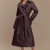 Gabardina de imitación de cuero Tarah – Marrón cacao Gabardina de imitación de cuero Tarah – Marrón cacao
