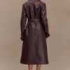 Gabardina de imitación de cuero Tarah – Marrón cacao Gabardina de imitación de cuero Tarah – Marrón cacao