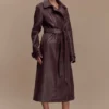 Gabardina de imitación de cuero Tarah – Marrón cacao Gabardina de imitación de cuero Tarah – Marrón cacao