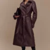Gabardina de imitación de cuero Tarah – Marrón cacao Gabardina de imitación de cuero Tarah – Marrón cacao