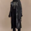 Gabardina Tarah de imitación de piel – Negro Gabardina Tarah de imitación de piel – Negro