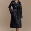 Gabardina Tarah de imitación de piel – Negro Gabardina Tarah de imitación de piel – Negro