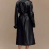 Gabardina Tarah de imitación de piel – Negro Gabardina Tarah de imitación de piel – Negro