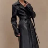 Gabardina Tarah de imitación de piel – Negro Gabardina Tarah de imitación de piel – Negro