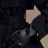 Guantes Atlas de imitación de piel de cocodrilo – Negro