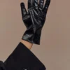 Guantes Atlas de imitación de piel de cocodrilo – Negro