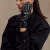 Guantes Atlas de imitación de piel de cocodrilo – Negro