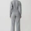Pantalones de punto de pierna recta Kerrymae – Gris jaspeado