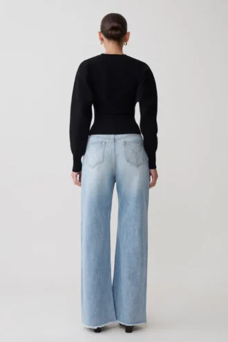 Jersey con cintura ceñida Ciaralee – Negro