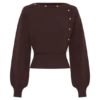 Jersey de punto asimétrico Mertyle – Chocolate intenso Jersey de punto asimétrico Mertyle – Chocolate intenso