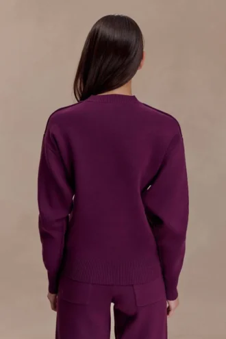 Jersey de punto cómodo Braxton – Ciruela