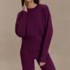 Jersey de punto cómodo Braxton – Ciruela
