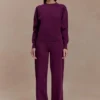 Jersey de punto cómodo Braxton – Ciruela