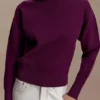Jersey de punto cómodo Braxton – Ciruela