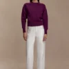 Jersey de punto cómodo Braxton – Ciruela