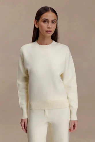 Jersey de punto cómodo Braxton – Marfil