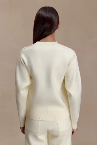 Jersey de punto cómodo Braxton – Marfil