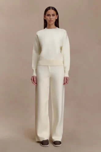 Pantalón de punto Lauren – Marfil