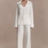 Jersey de punto con cuello en V Bianka – Blanco roto Jersey de punto con cuello en V Bianka – Blanco roto
