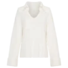Jersey de punto con cuello en V Bianka – Blanco roto Jersey de punto con cuello en V Bianka – Blanco roto