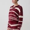 Jersey de punto de manga larga Philly Stripe – Burdeos/Crema