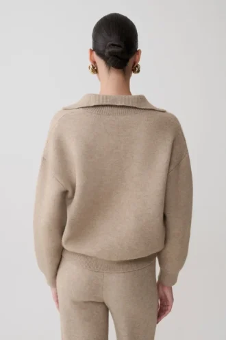 Jersey de punto Luca – Beige jaspeado