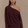 Jersey holgado de cuello redondo Aiden – Chocolate Jersey holgado de cuello redondo Aiden – Chocolate