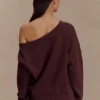 Jersey holgado de cuello redondo Aiden – Chocolate Jersey holgado de cuello redondo Aiden – Chocolate