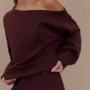 Jersey holgado de cuello redondo Aiden – Chocolate Jersey holgado de cuello redondo Aiden – Chocolate