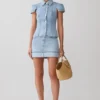 Minifalda Denim con vuelta Lakoda – Azul claro lavado Minifalda Denim con vuelta Lakoda – Azul claro lavado